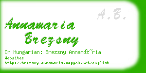 annamaria brezsny business card